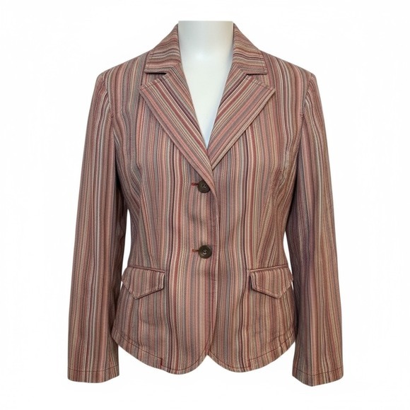 Nine & Co. Jackets & Blazers - Vintage Nine & Co Weekend Striped Stretch Blazer Jacket Womens Career Casual